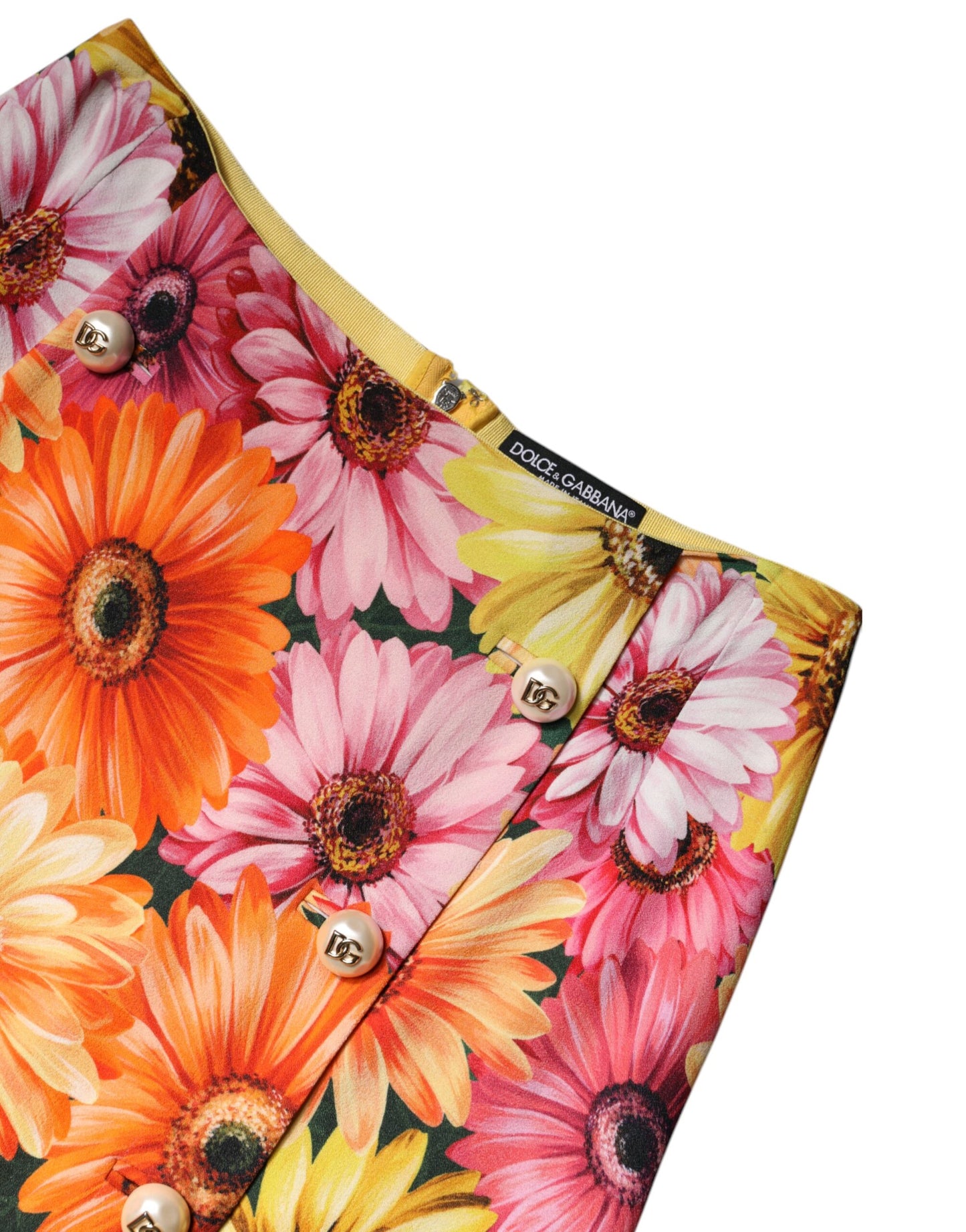 Dolce & Gabbana Flerfarvet Blomsterprintet Højtaljet Mini Nederdel