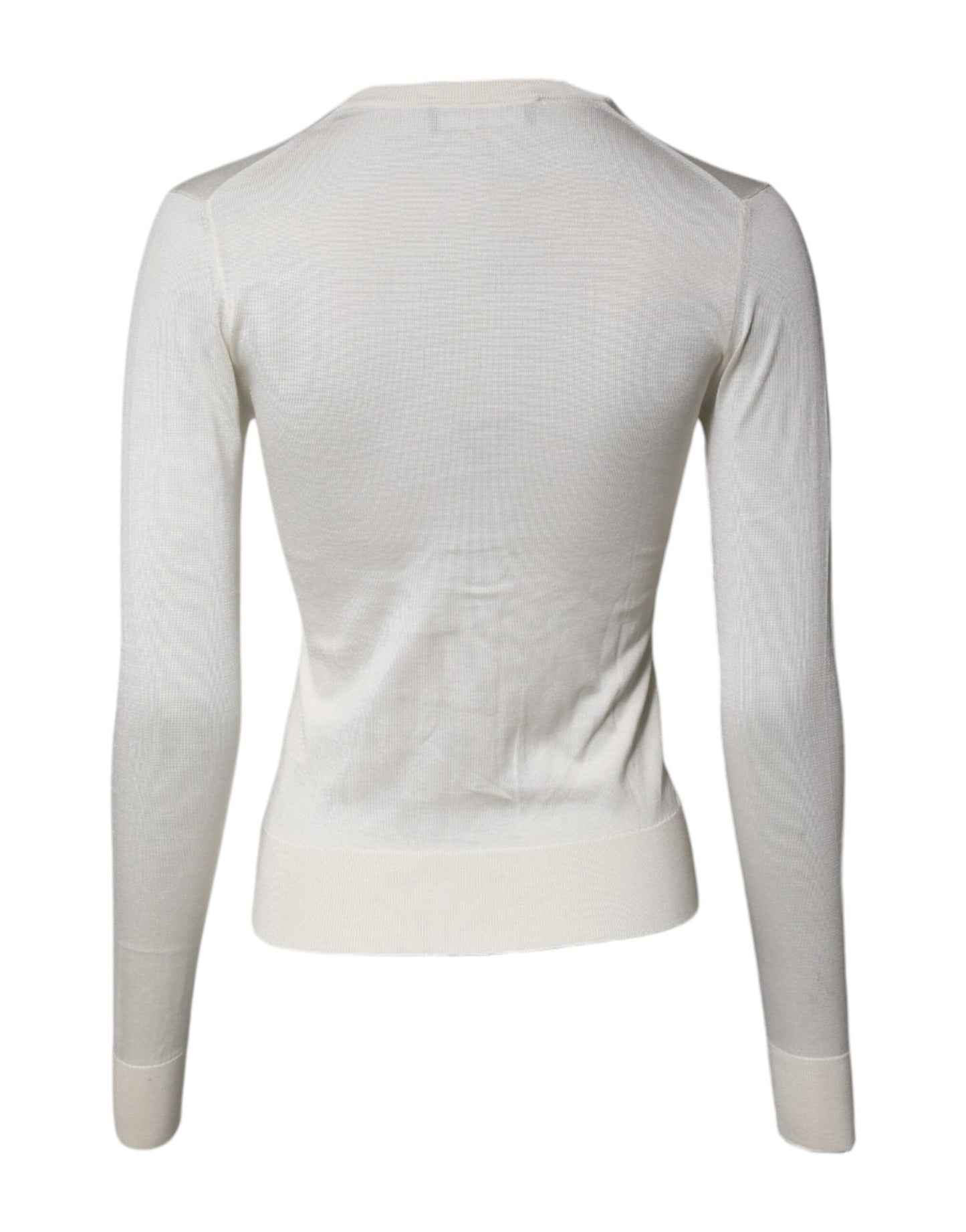 Dolce & Gabbana Cremefarvet Blomsterprintet Silke Cardigan