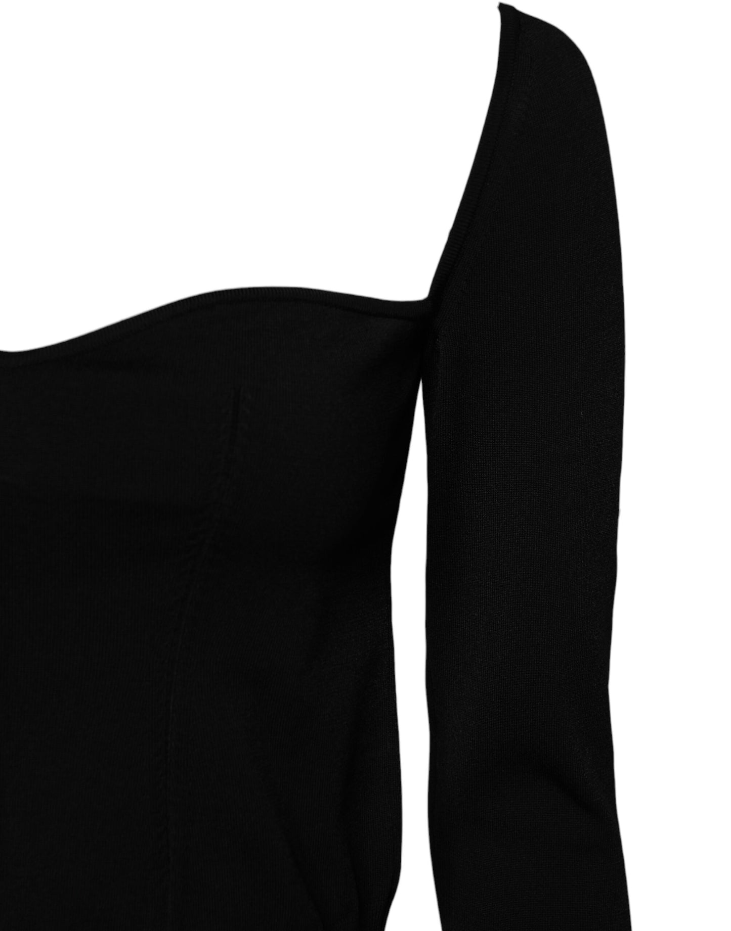 Dolce & Gabbana Sort Firkantet Halsudskæring Langærmet Sweater