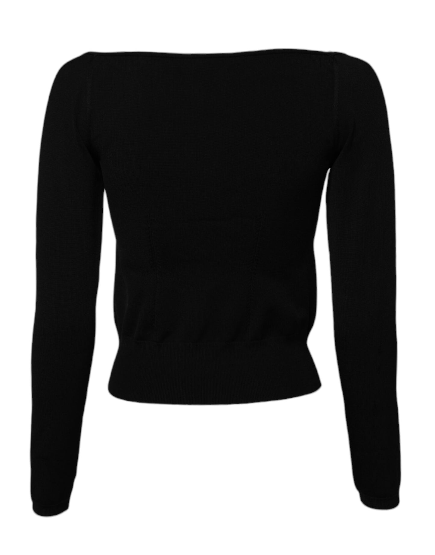 Dolce & Gabbana Sort Firkantet Halsudskæring Langærmet Sweater
