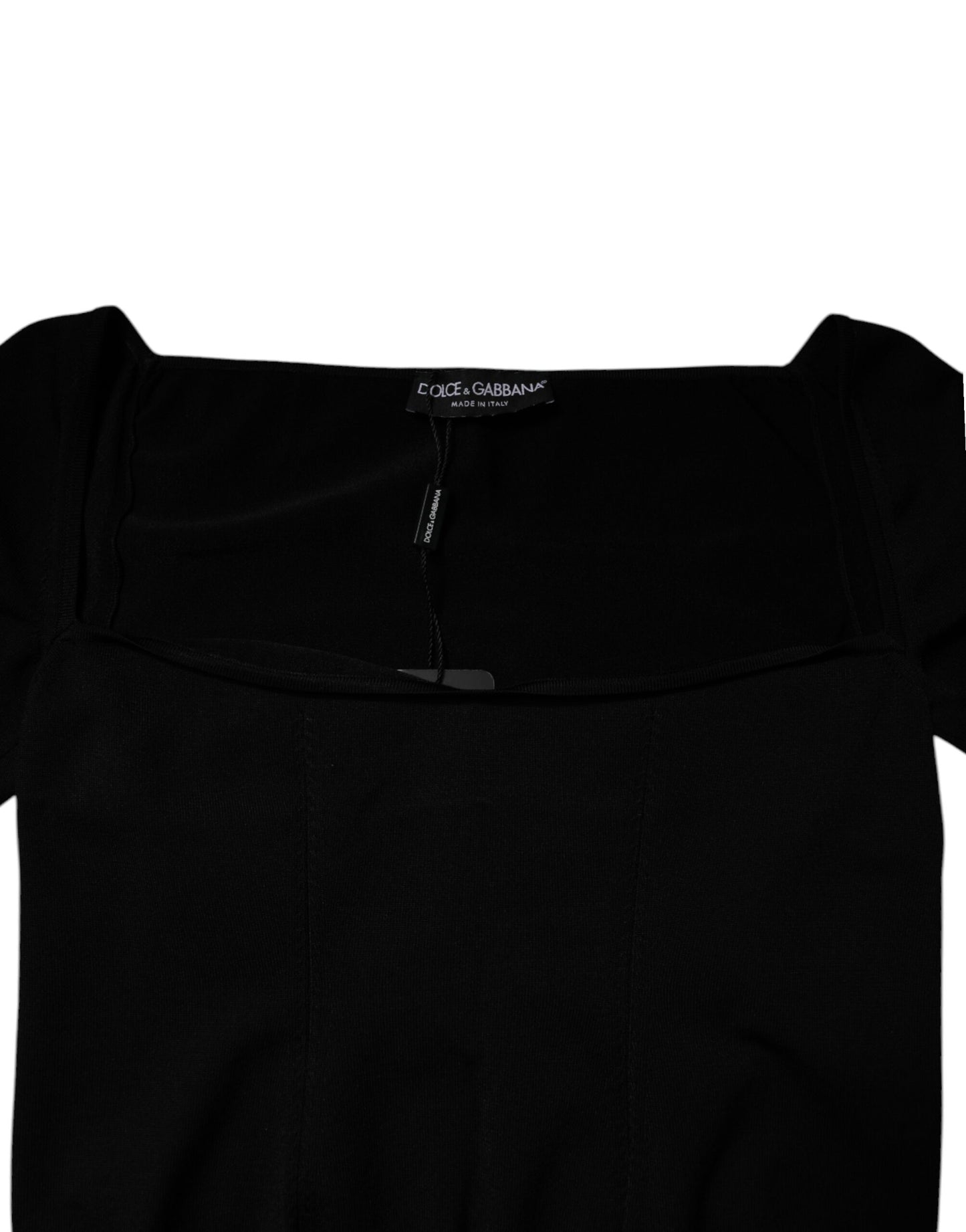 Dolce & Gabbana Sort Firkantet Halsudskæring Langærmet Sweater