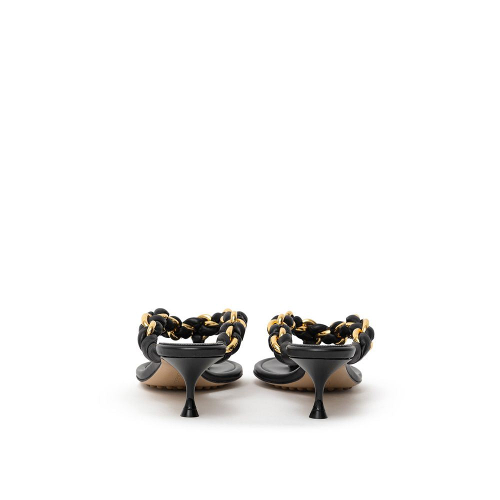 Bottega Veneta sort lædersandal