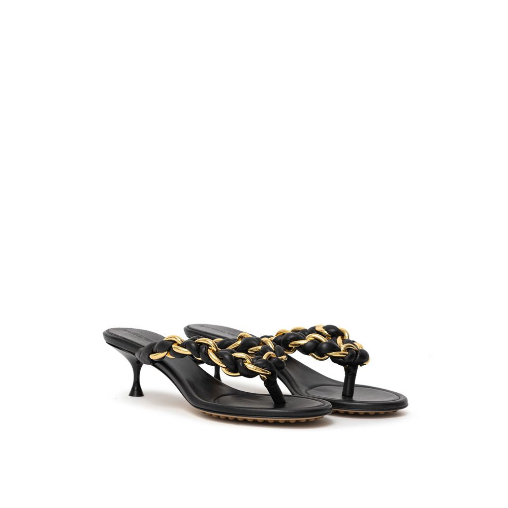 Bottega Veneta sort lædersandal