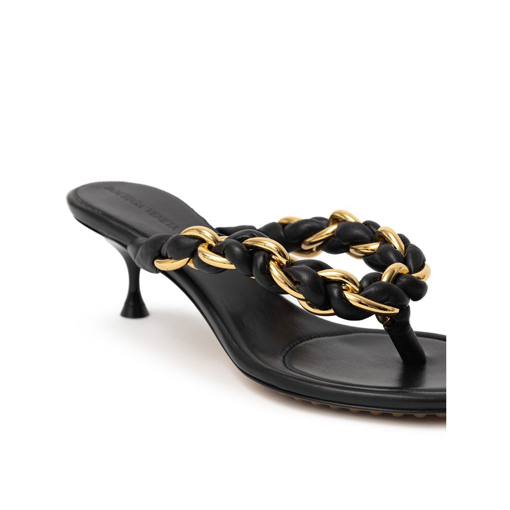 Bottega Veneta sort lædersandal