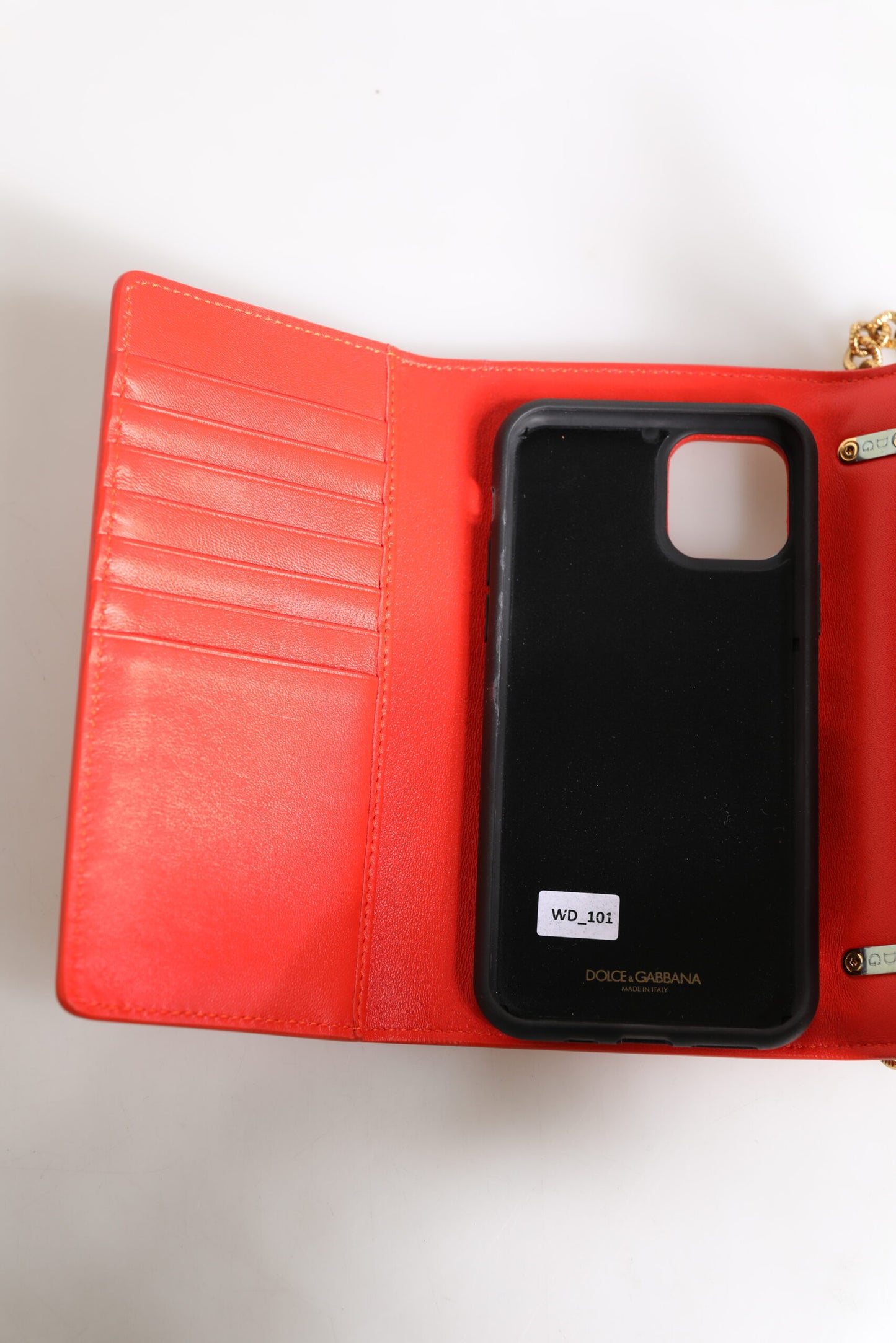 Dolce & Gabbana Rød Læder Quiltet Devotion Crossbody Mobiltaske