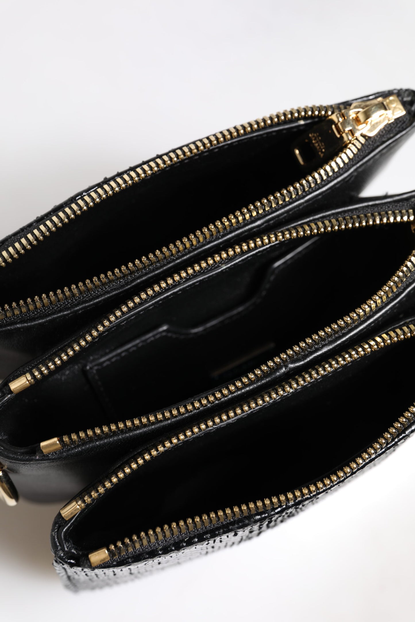 Dolce & Gabbana Sort Eksotisk Læder Skuldertaske i Sling