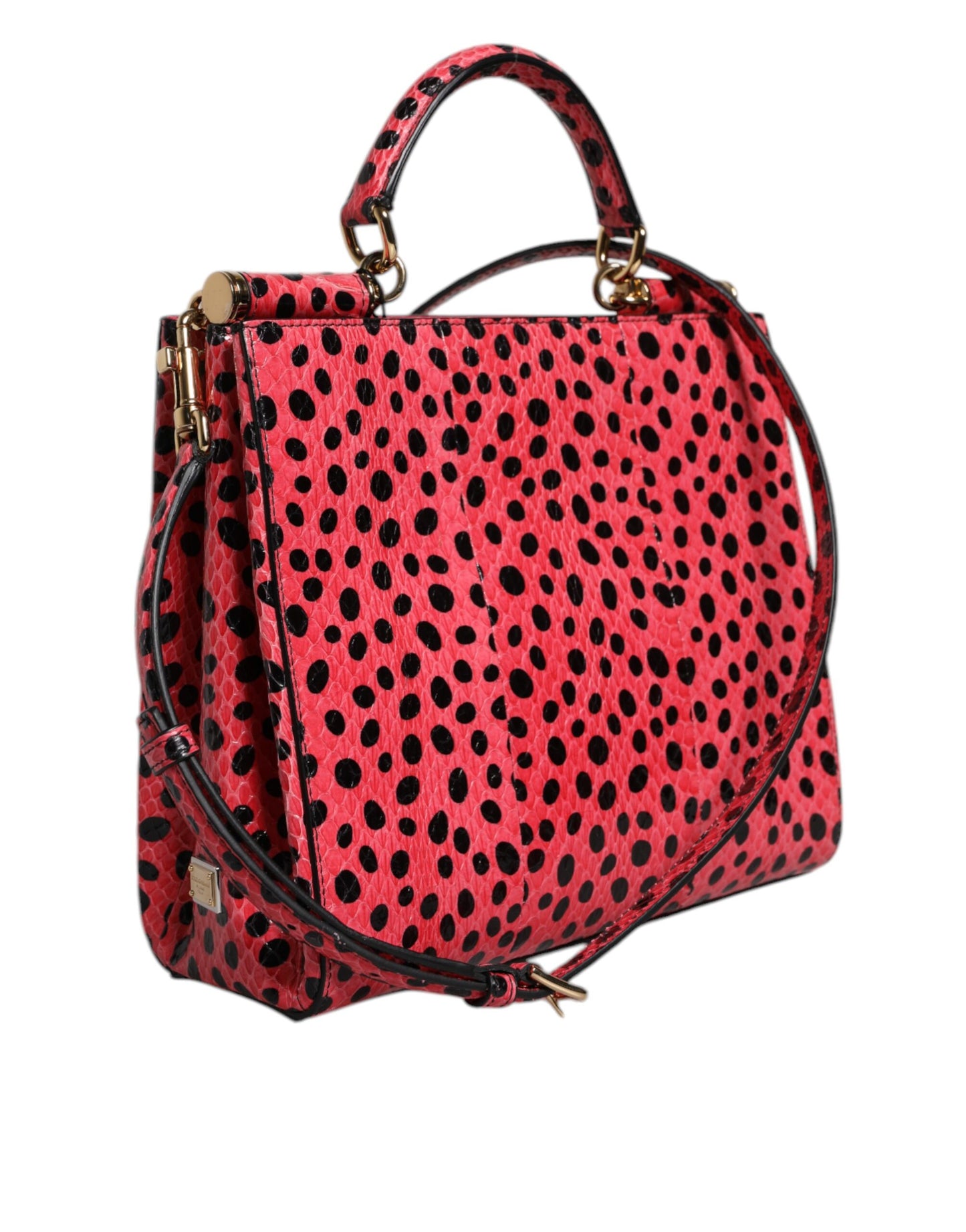 Dolce & Gabbana lyserød eksotisk lædertote-crossbody-taske med tophåndtag