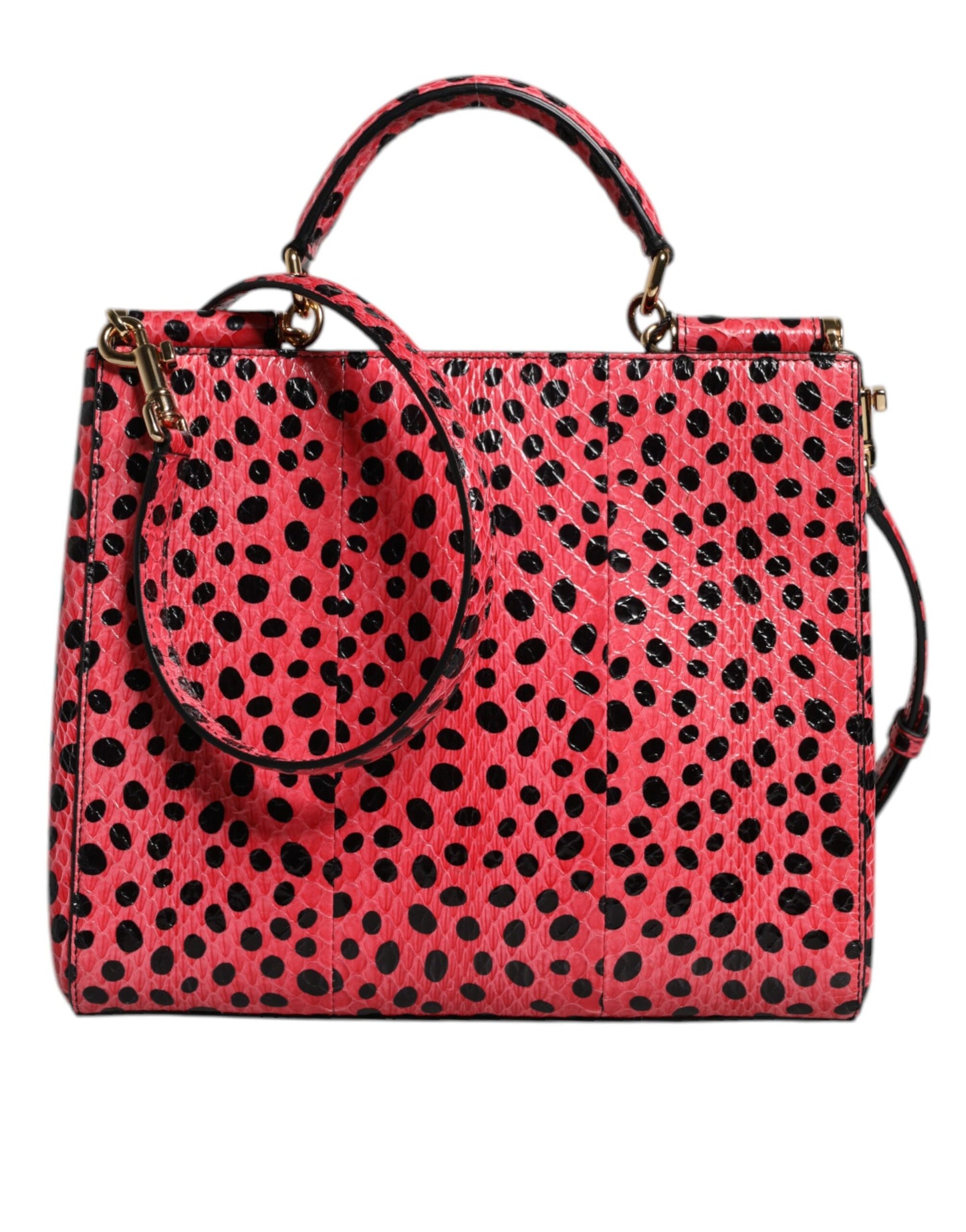 Dolce & Gabbana lyserød eksotisk lædertote-crossbody-taske med tophåndtag