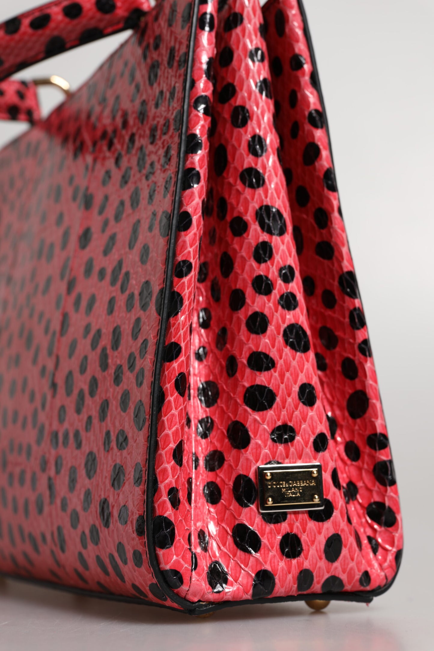 Dolce & Gabbana lyserød eksotisk lædertote-crossbody-taske med tophåndtag
