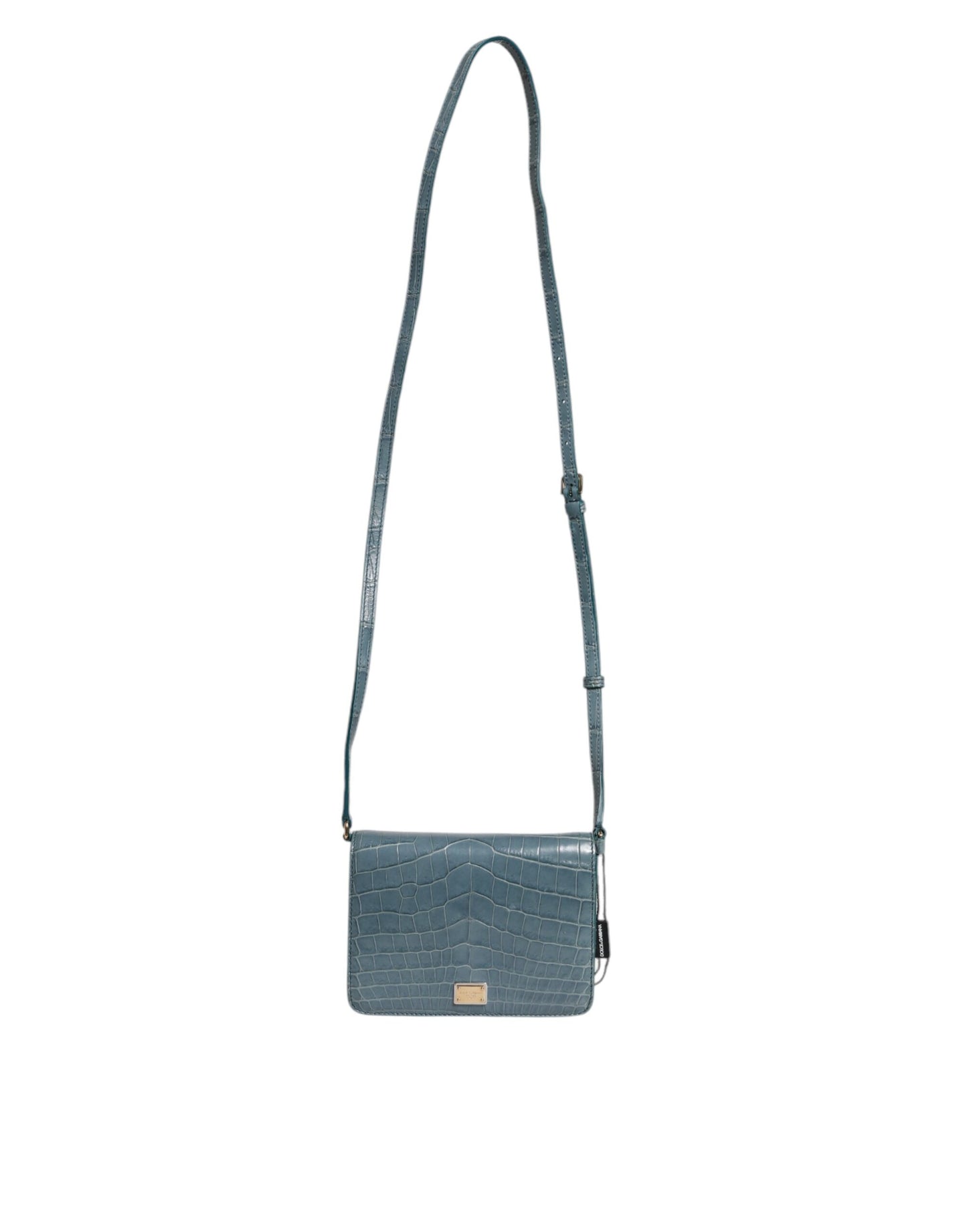 Dolce & Gabbana Grøn Eksotisk Læder DG Plaque Crossbody Mini Taske