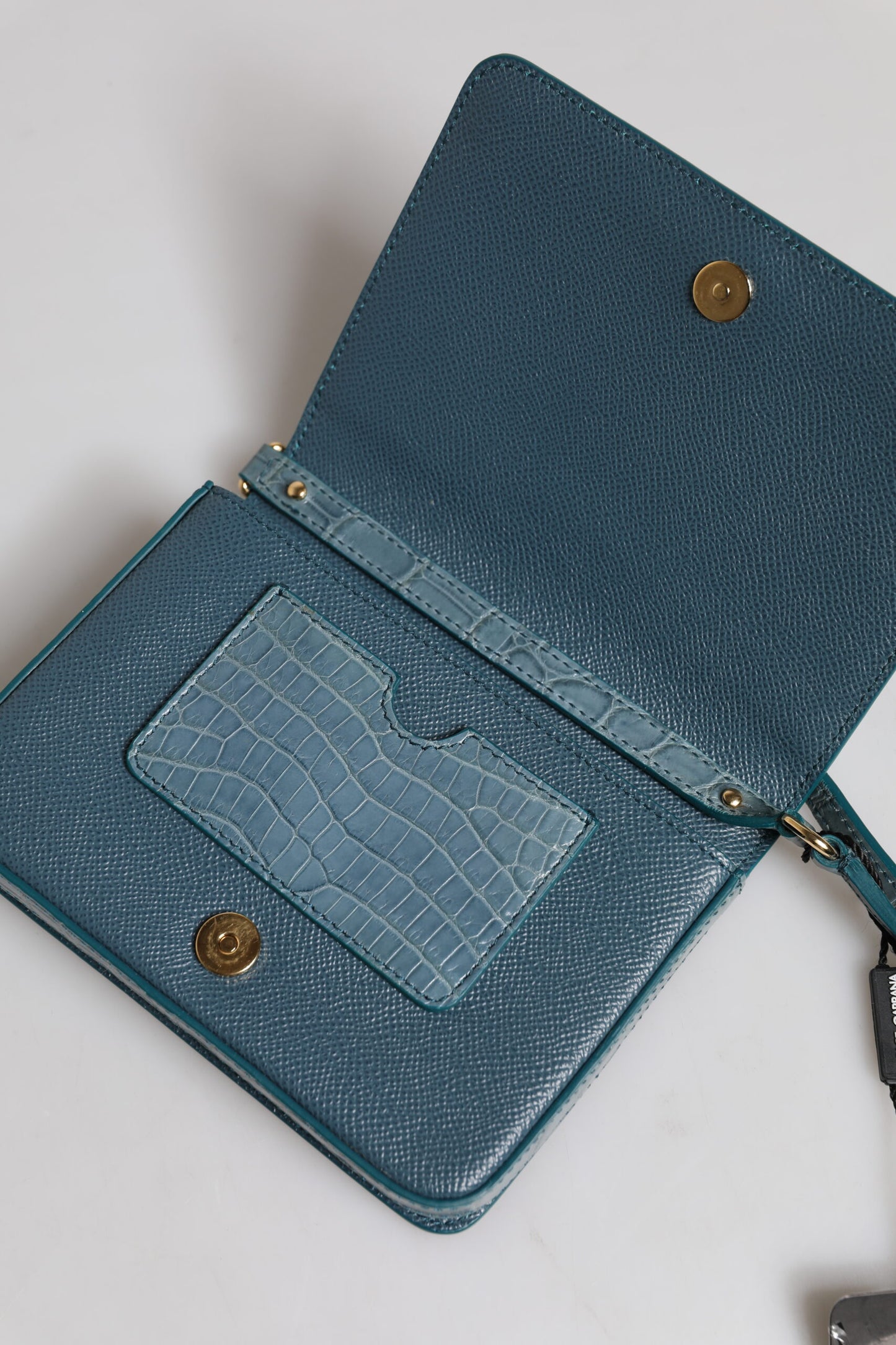 Dolce & Gabbana Grøn Eksotisk Læder DG Plaque Crossbody Mini Taske