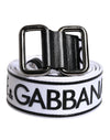 Dolce & Gabbana sort/hvidt logotrykt metalspændebælte
