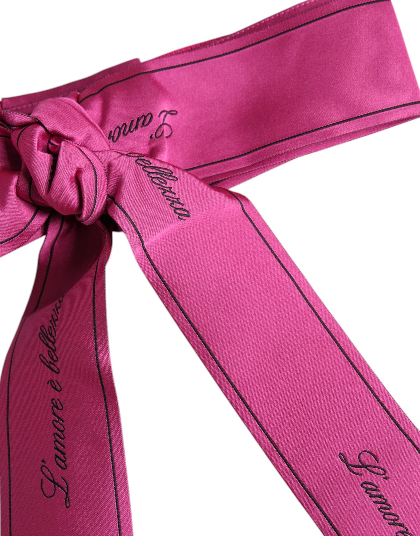 Dolce & Gabbana Pink Bælte med Bredt Sløjfe-logo i Taljen