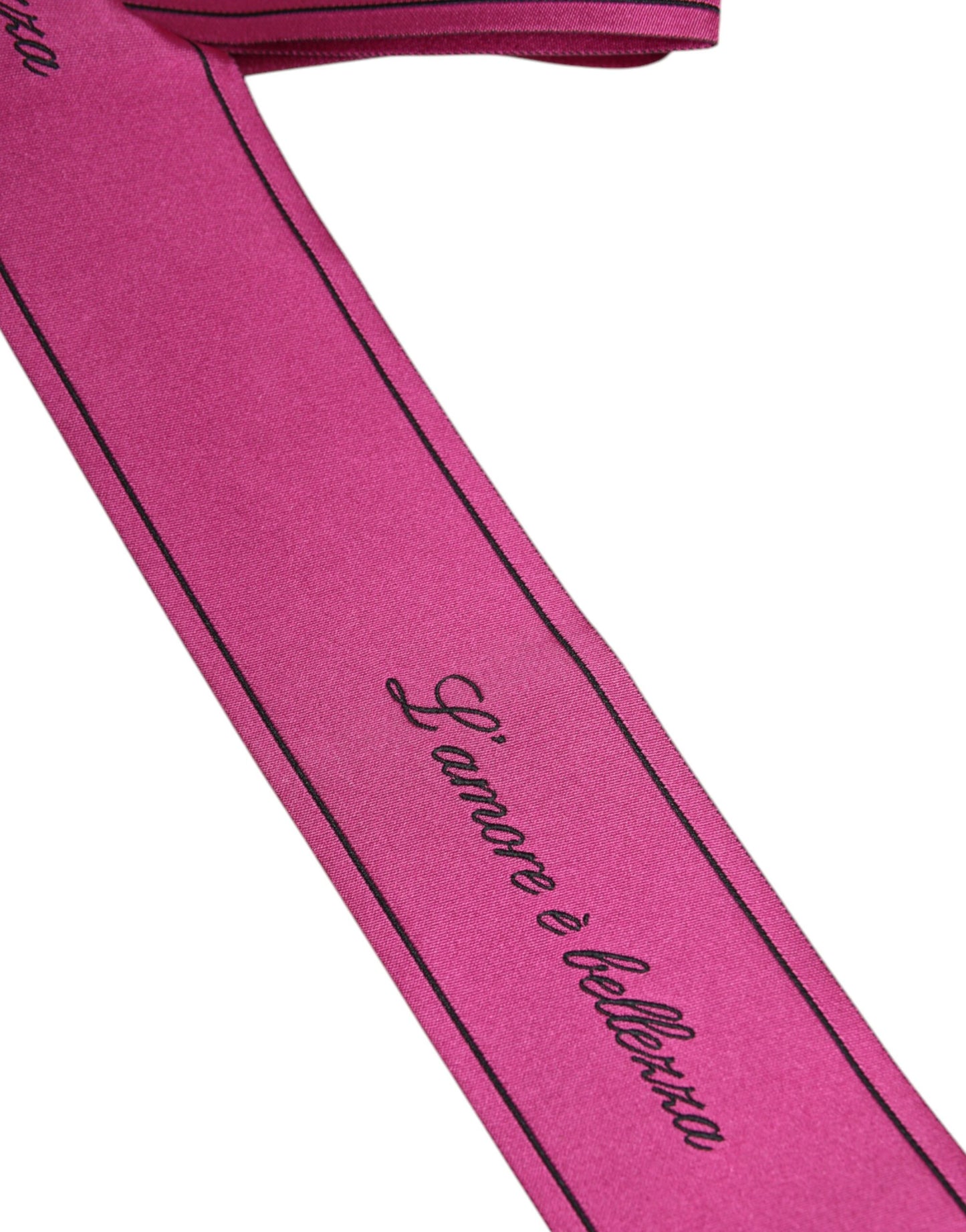 Dolce & Gabbana Pink Bælte med Bredt Sløjfe-logo i Taljen