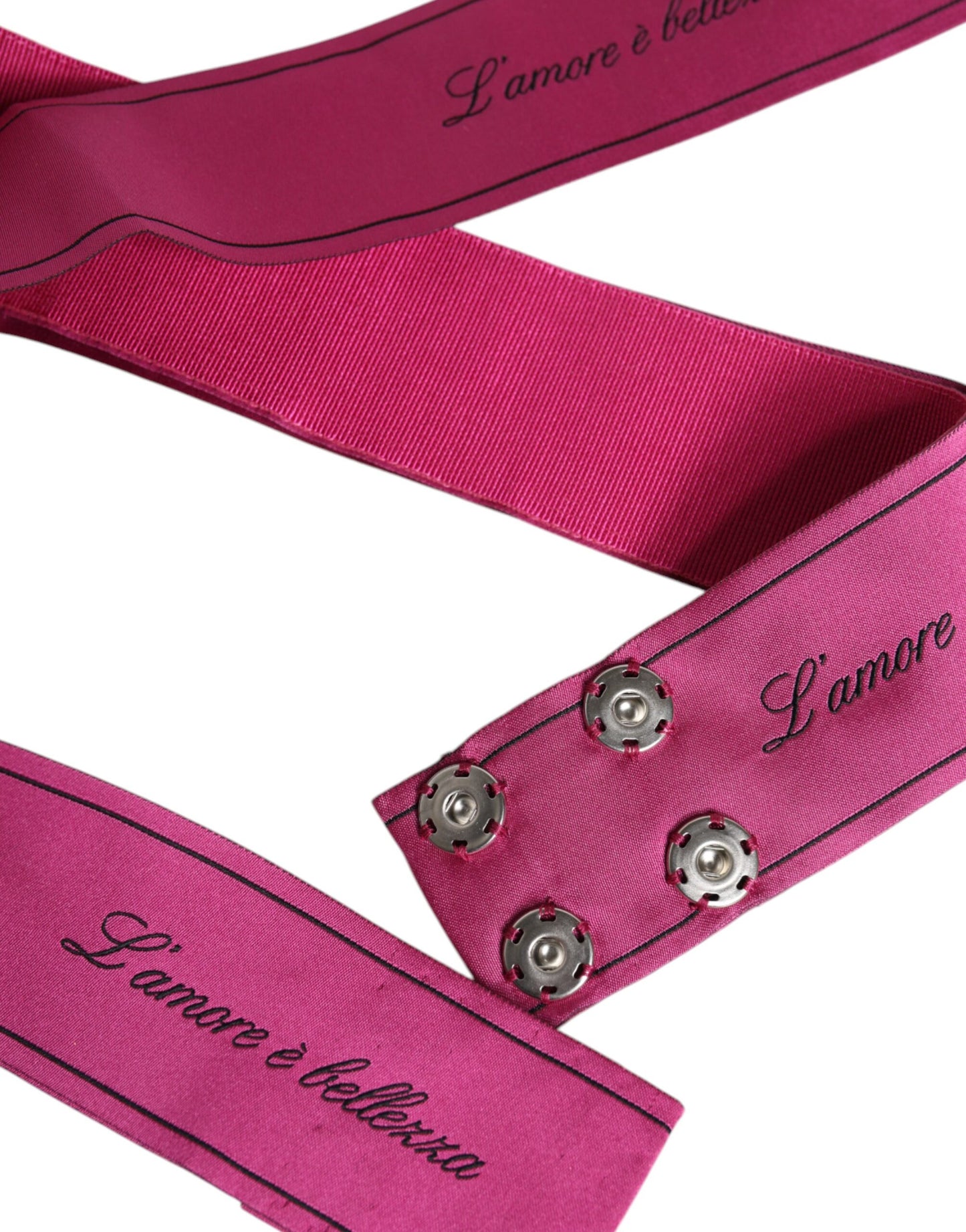 Dolce & Gabbana Pink Bælte med Bredt Sløjfe-logo i Taljen