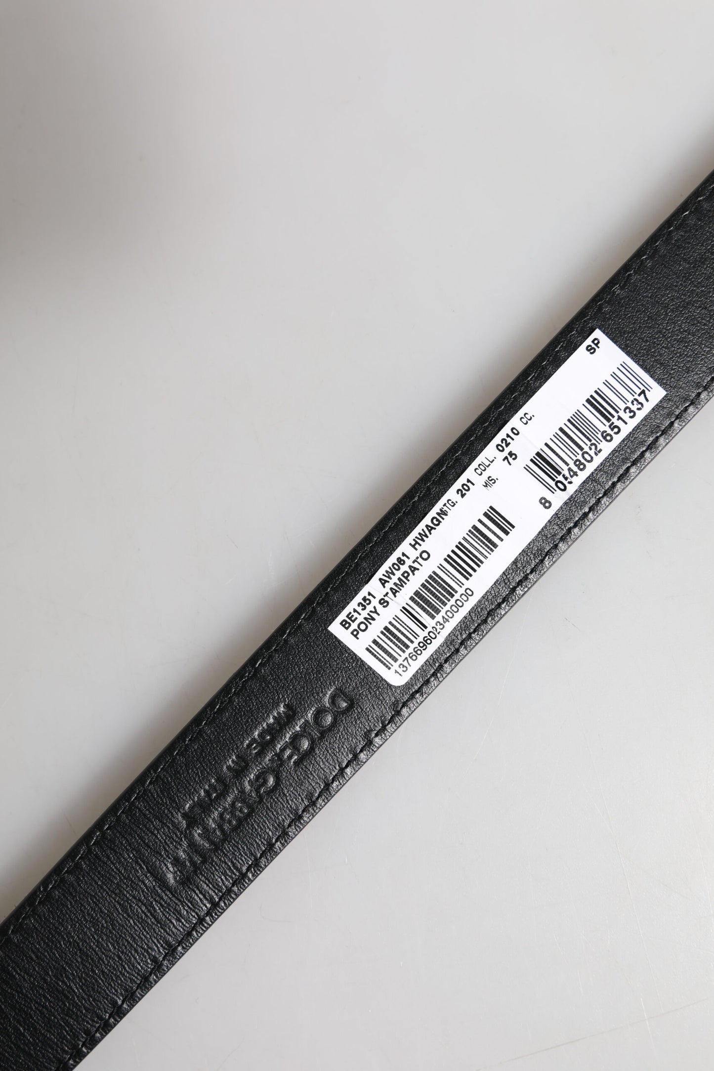 Dolce & Gabbana Sort/Hvid Pony Læder Bælte med Spænde
