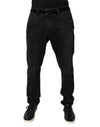 Dolce & Gabbana Sorte Bomuld Skinny Herre Denim Jeans