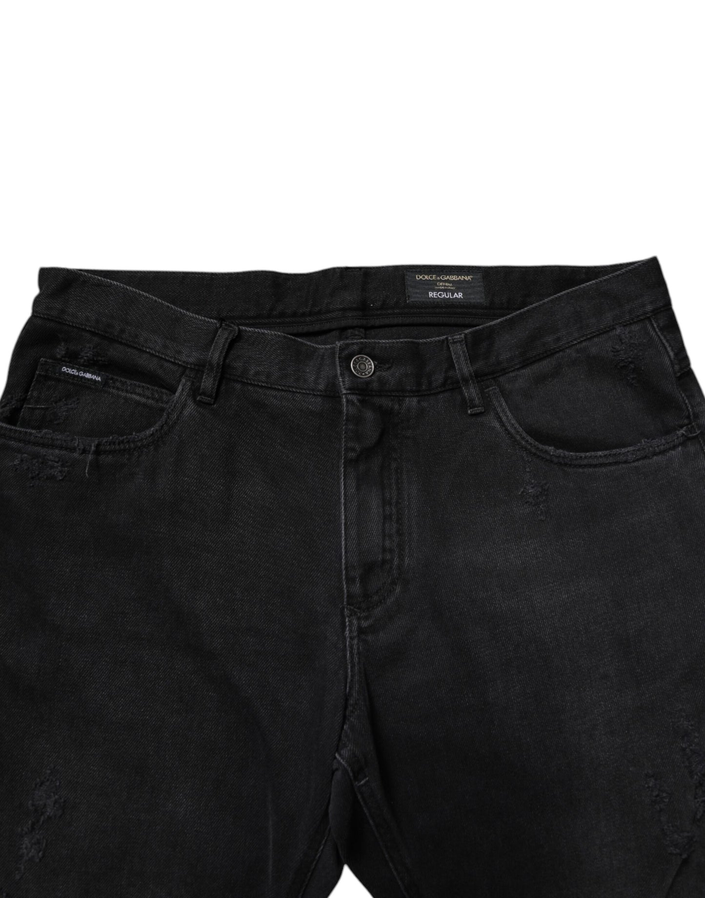 Dolce & Gabbana Sorte Bomuld Skinny Herre Denim Jeans