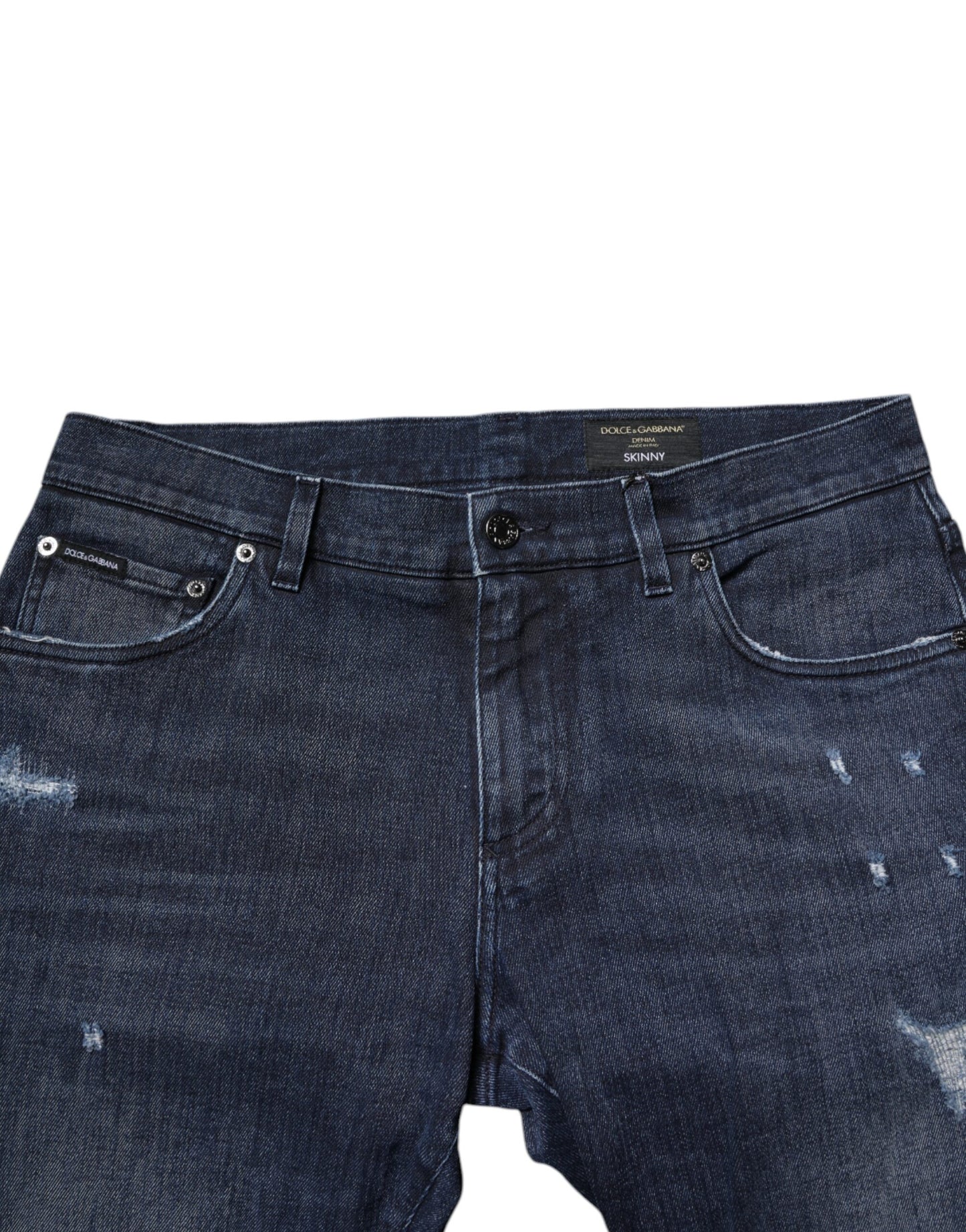 Dolce & Gabbana Blå Bomuldsstretch Skinny Herre Denim Jeans