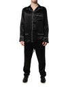 Dolce & Gabbana Black Silk Shirt Pants Pajama Set Sleepwear