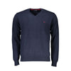 Harmont & Blaine V-hals Broderet Blå Sweater
