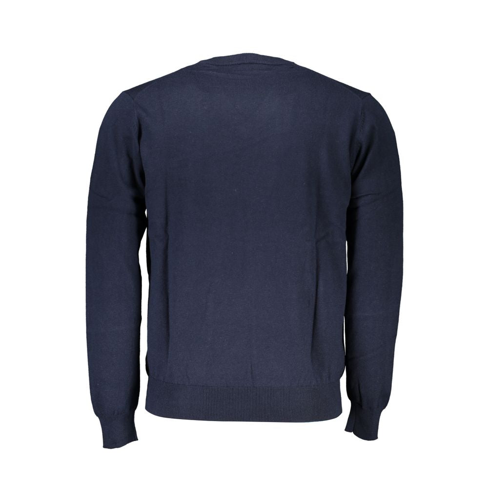 Harmont & Blaine V-hals Broderet Blå Sweater