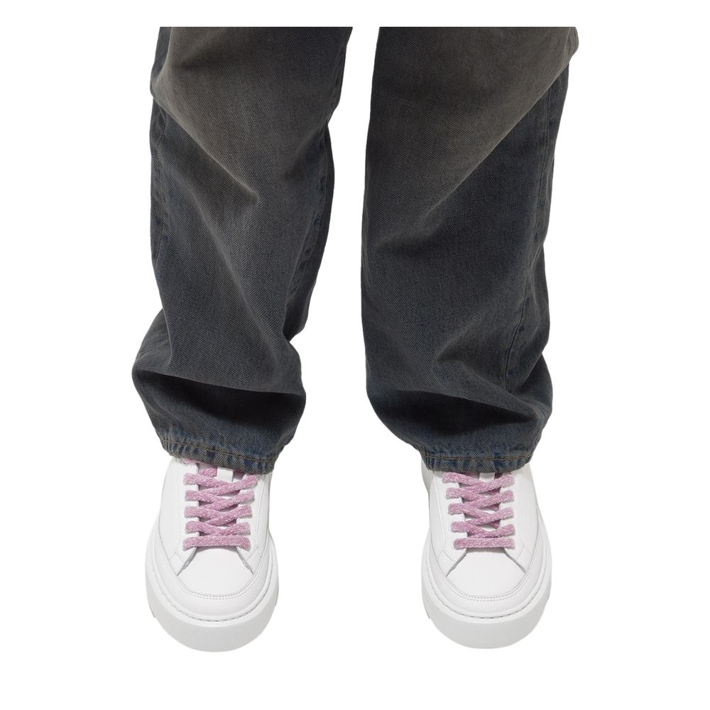 DATE Beige Lædersneaker