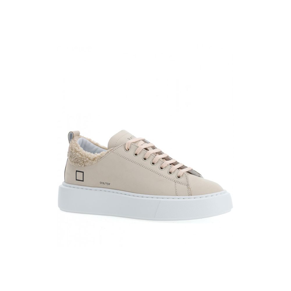 DATE Beige Lædersneaker
