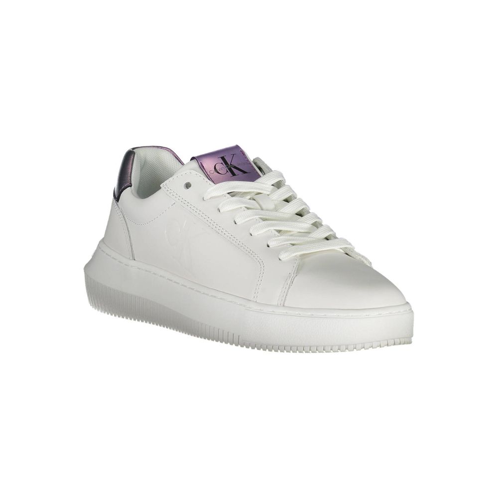 Calvin Klein Hvid Læder Dame Sneaker