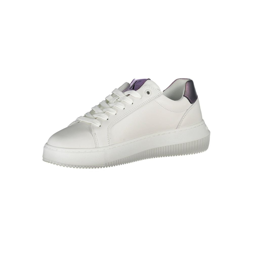 Calvin Klein Hvid Læder Dame Sneaker
