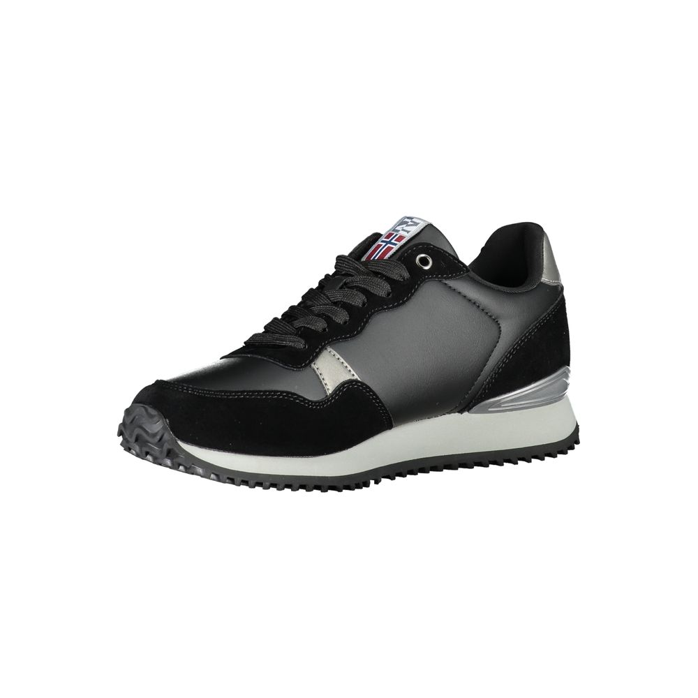 Napapijri Chic Sorte Sneakers med Snøre og Kontrastdetaljer