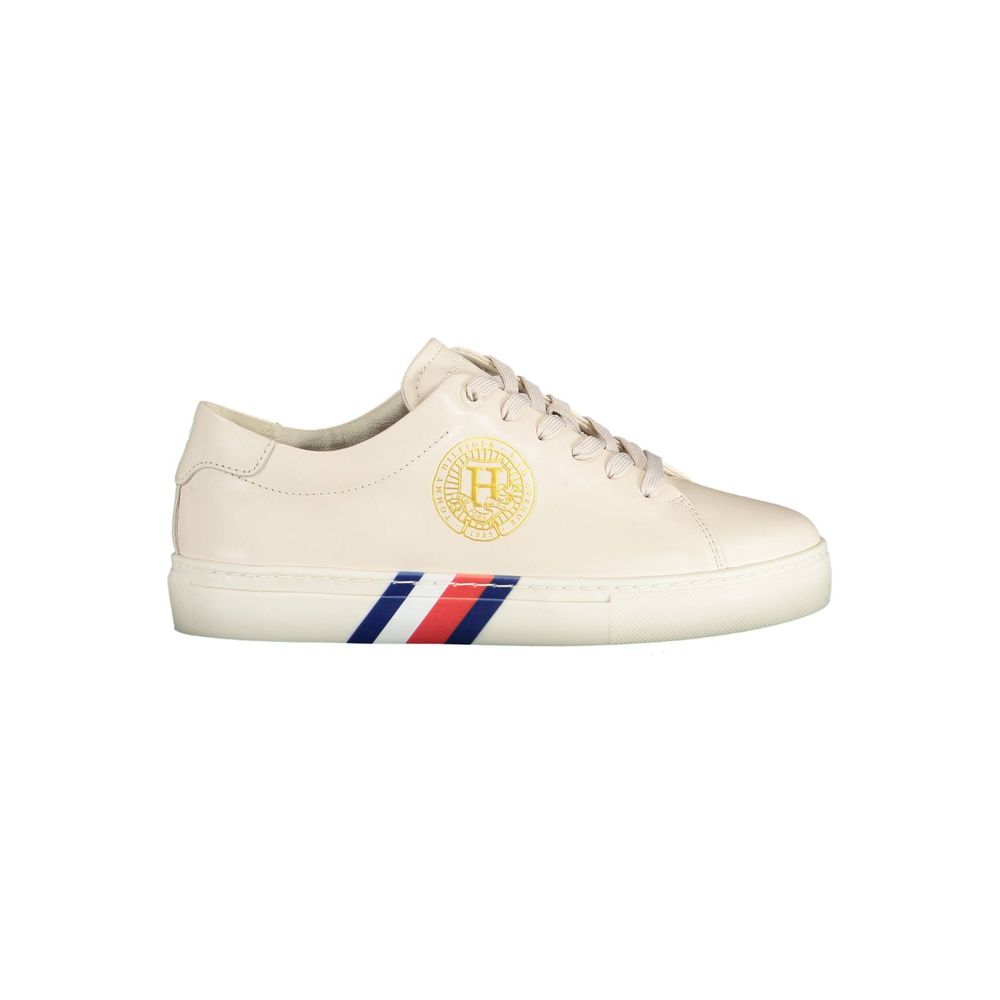 Tommy Hilfiger Beige Læder Dame Sneaker