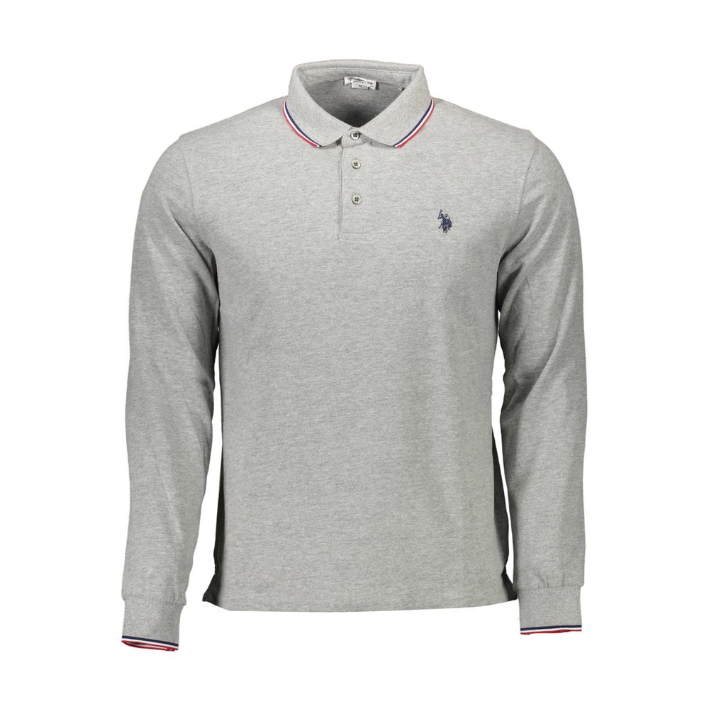 US POLO ASSN. Grå bomuldspoloshirt til mænd