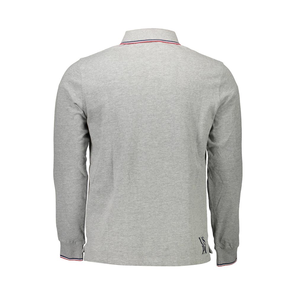 US POLO ASSN. Grå bomuldspoloshirt til mænd