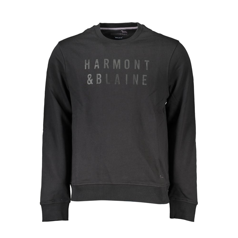 Harmont & Blaine Sleek Sort Langærmet Sweatshirt med Rund Hals