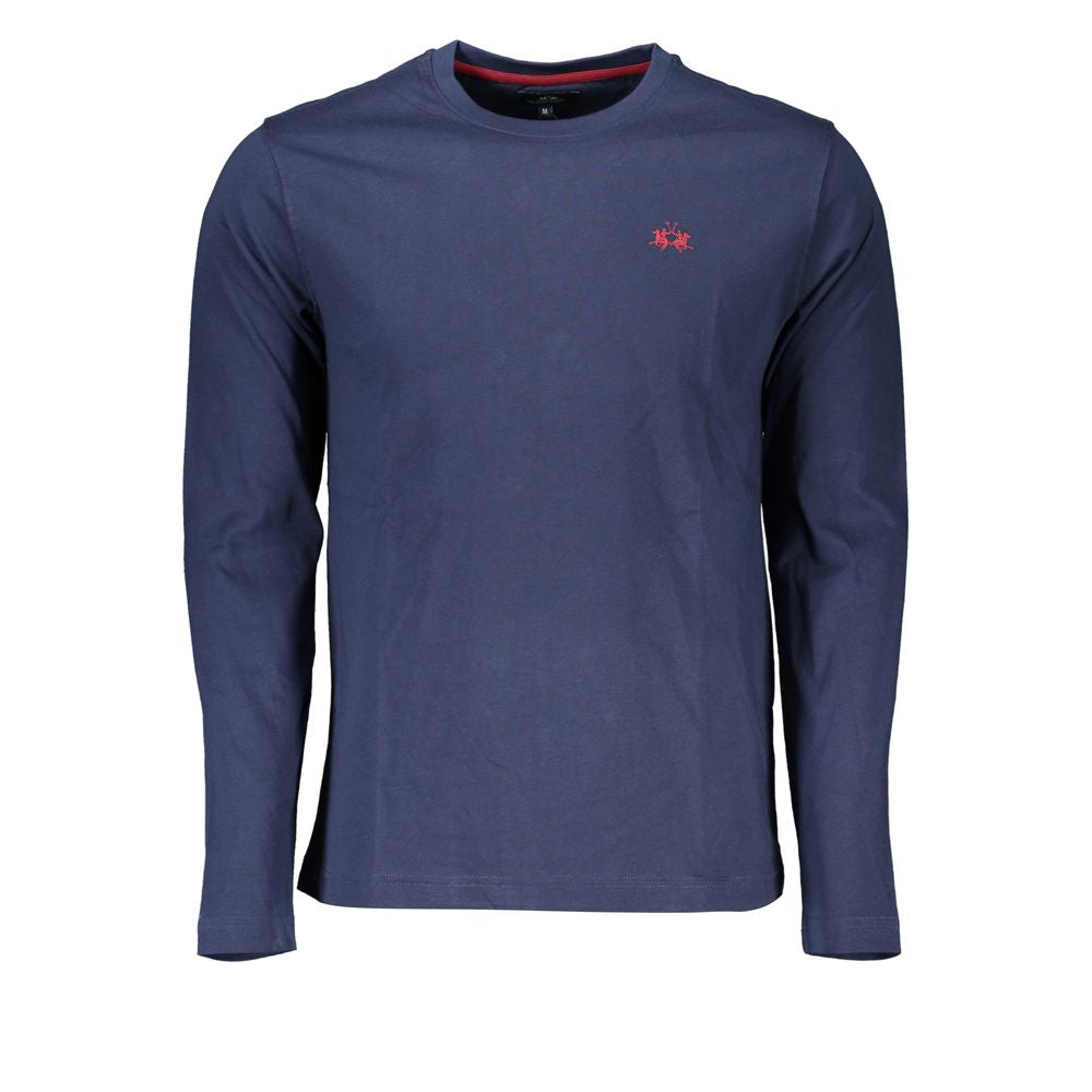 La Martina Regal Blå Rund Hals Broderet T-shirt