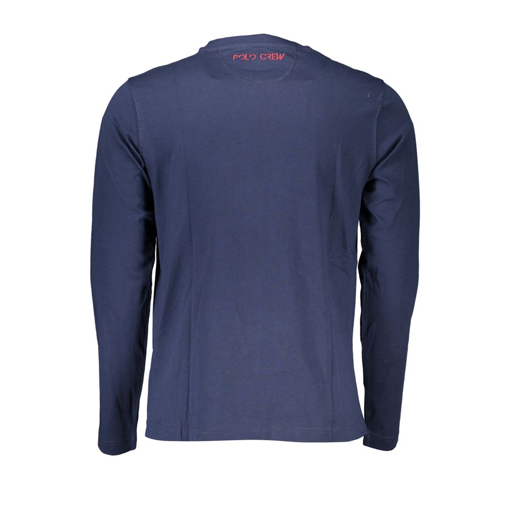 La Martina Regal Blå Rund Hals Broderet T-shirt