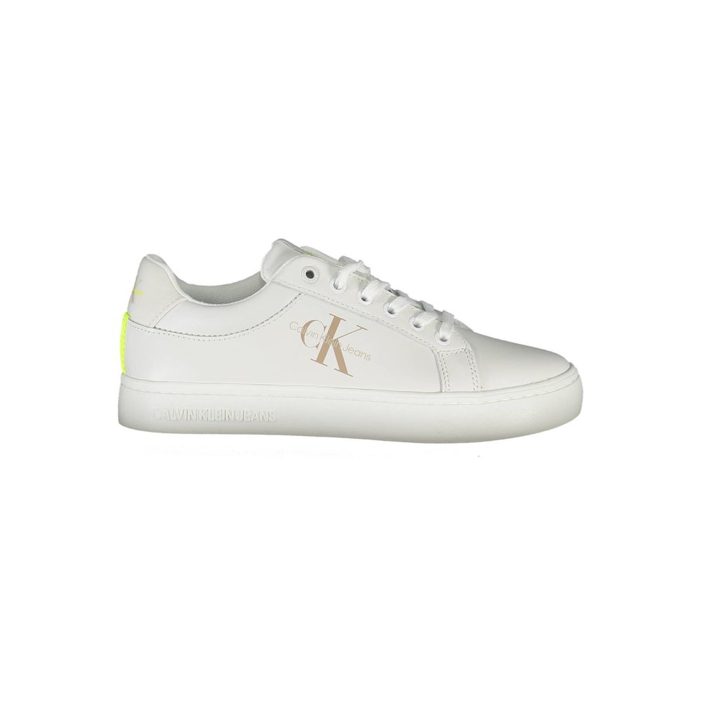 Calvin Klein Hvid Læder Dame Sneaker