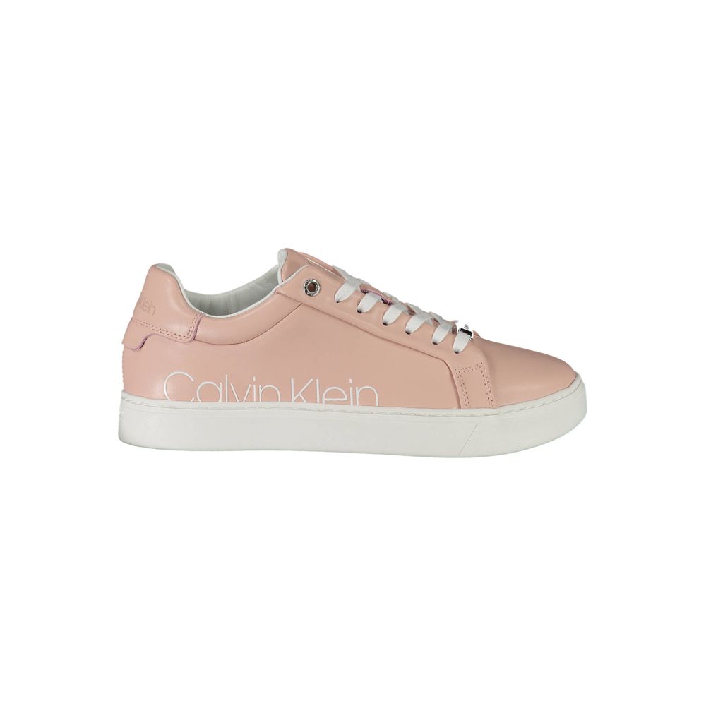 Calvin Klein Pink Læder Dame Sneaker