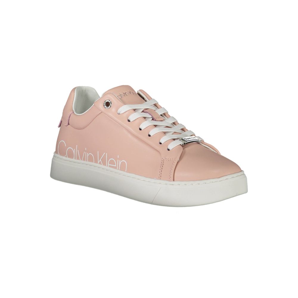 Calvin Klein Pink Læder Dame Sneaker