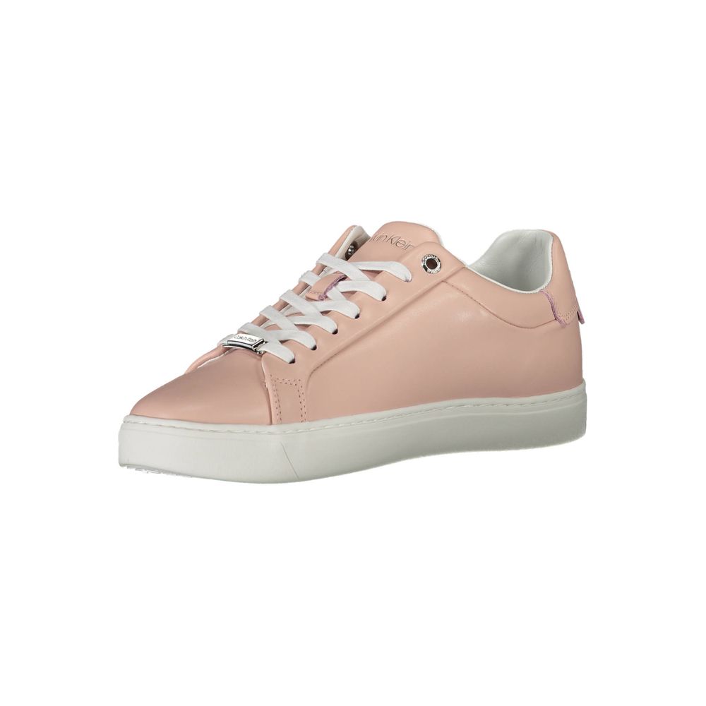 Calvin Klein Pink Læder Dame Sneaker