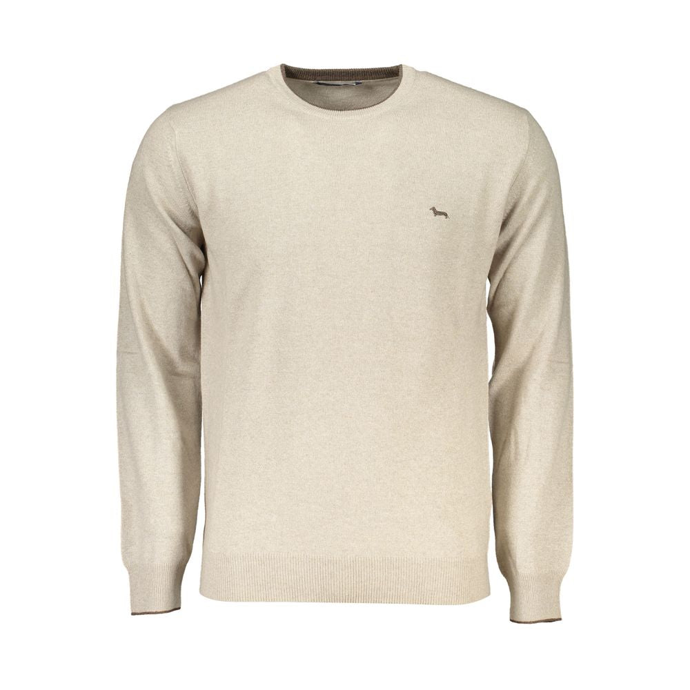 Harmont & Blaine Beige Luksustrøje med Rund Hals og Broderi