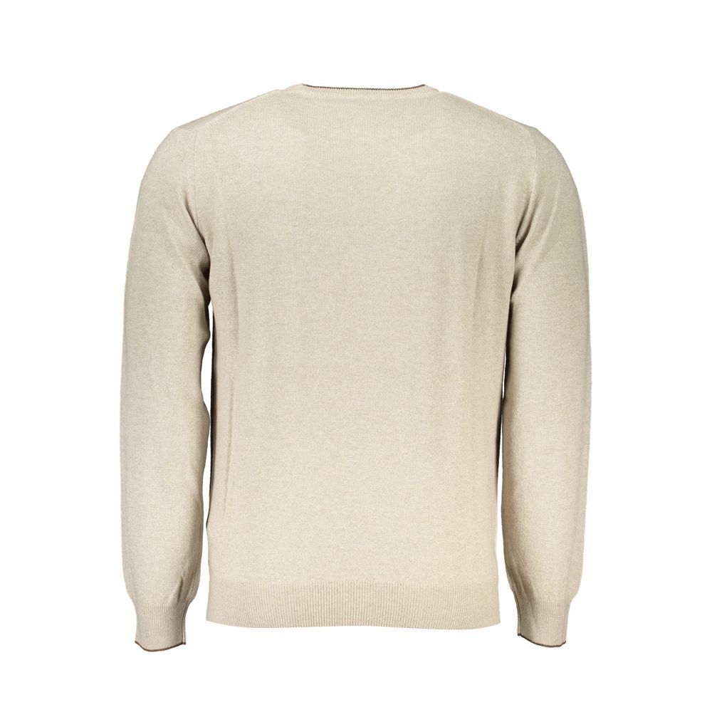 Harmont & Blaine Beige Luksustrøje med Rund Hals og Broderi