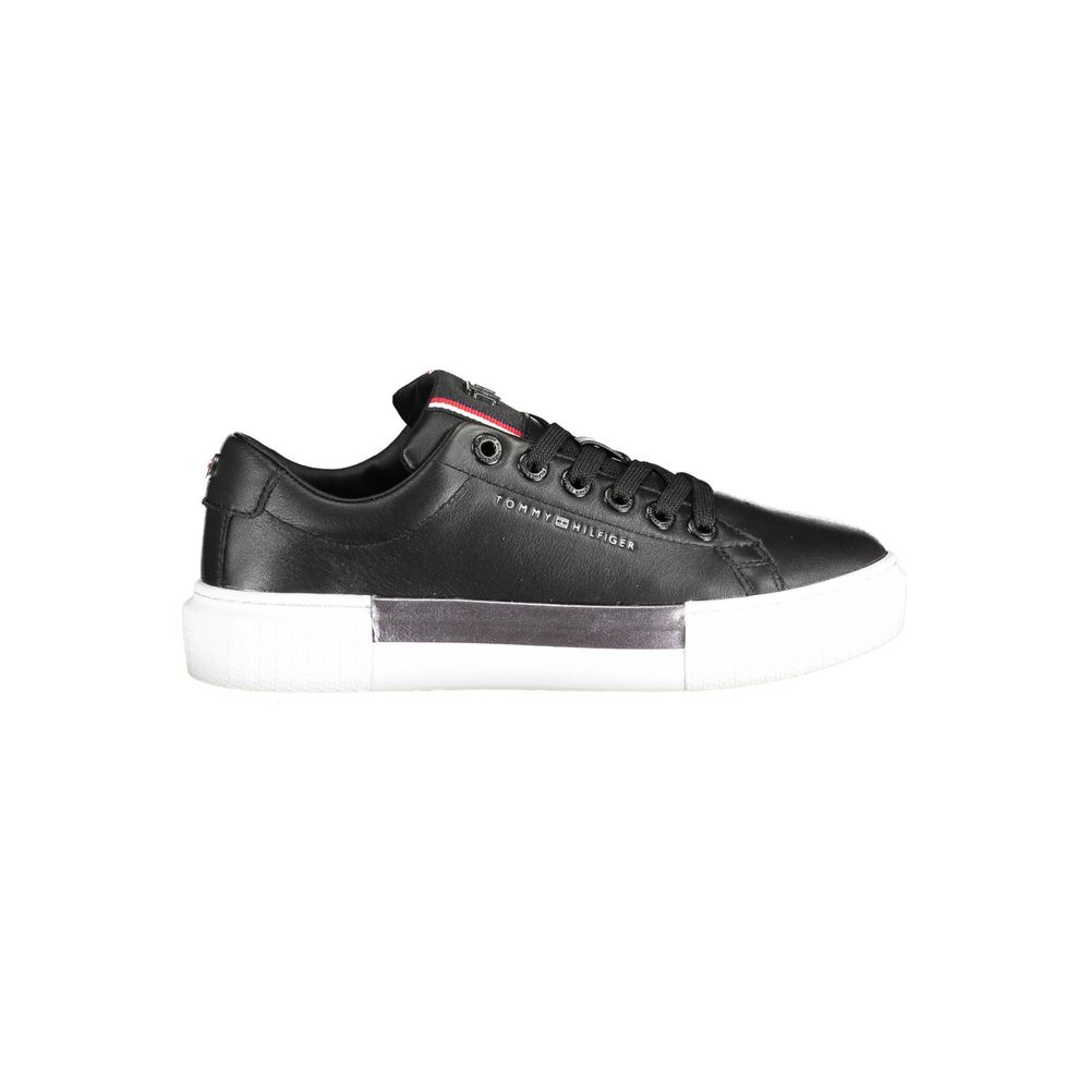 Tommy Hilfiger sort lædersneaker til kvinder