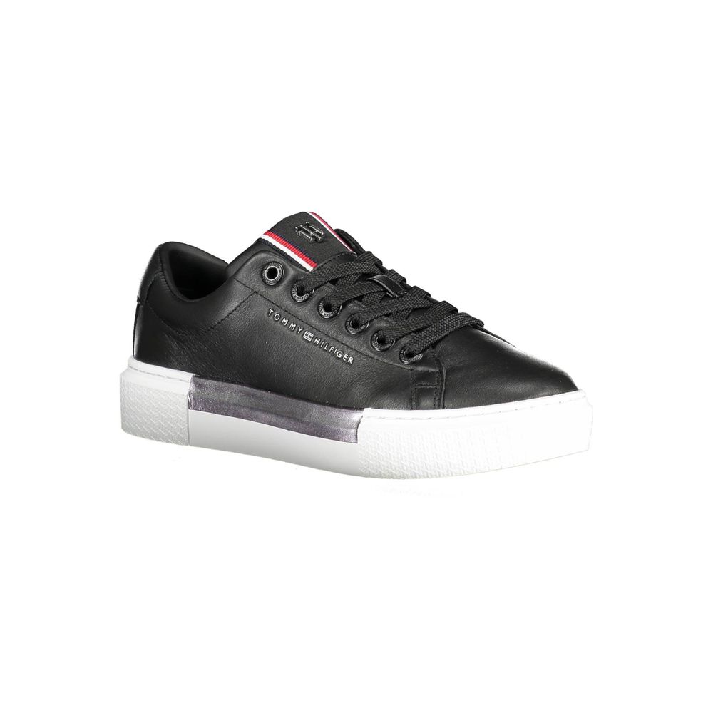 Tommy Hilfiger sort lædersneaker til kvinder