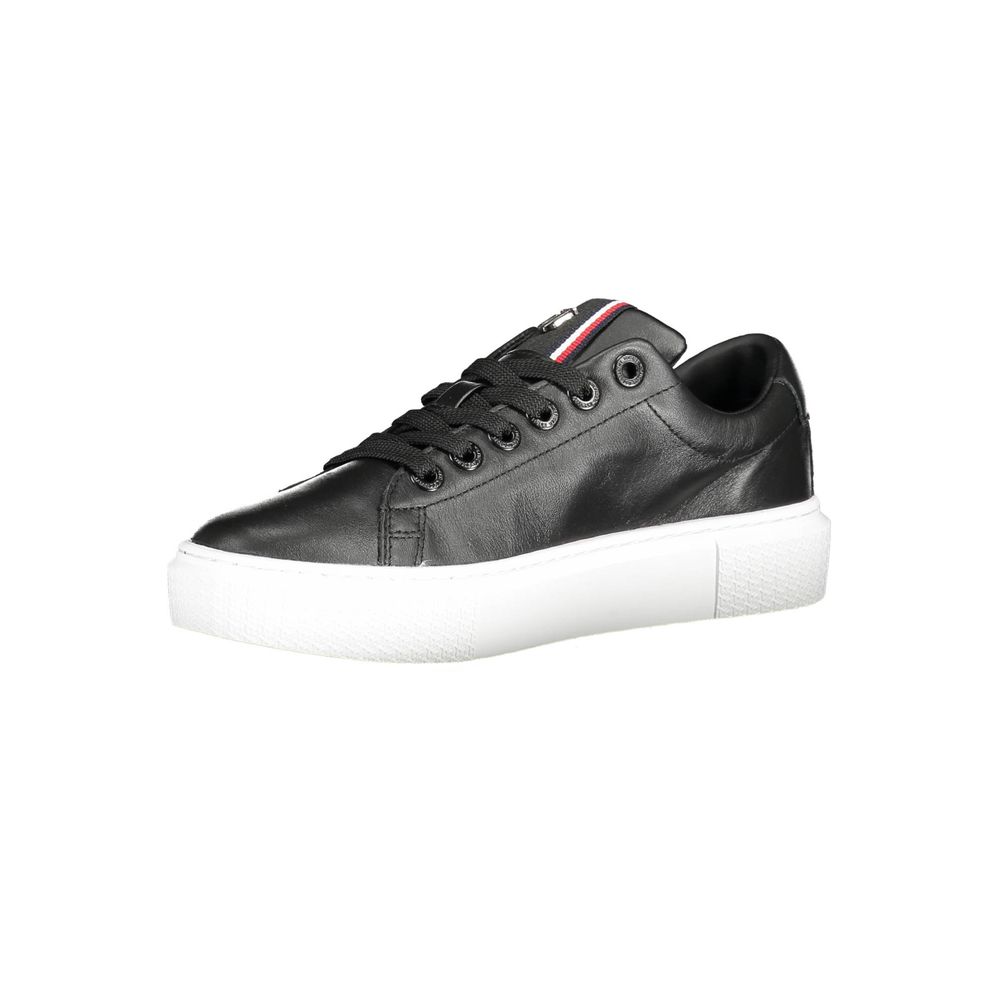 Tommy Hilfiger sort lædersneaker til kvinder