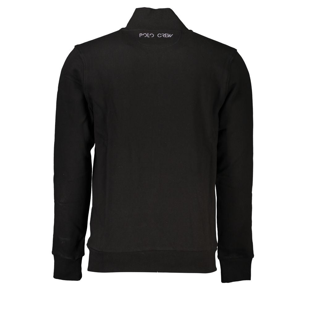 La Martina Sleek Sort Bomulds Lynlåstrøje