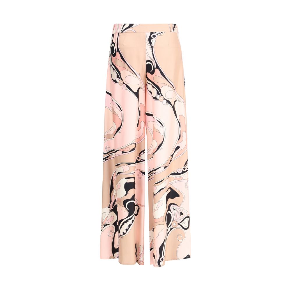 Emilio Pucci silkebukser med orkidéprint