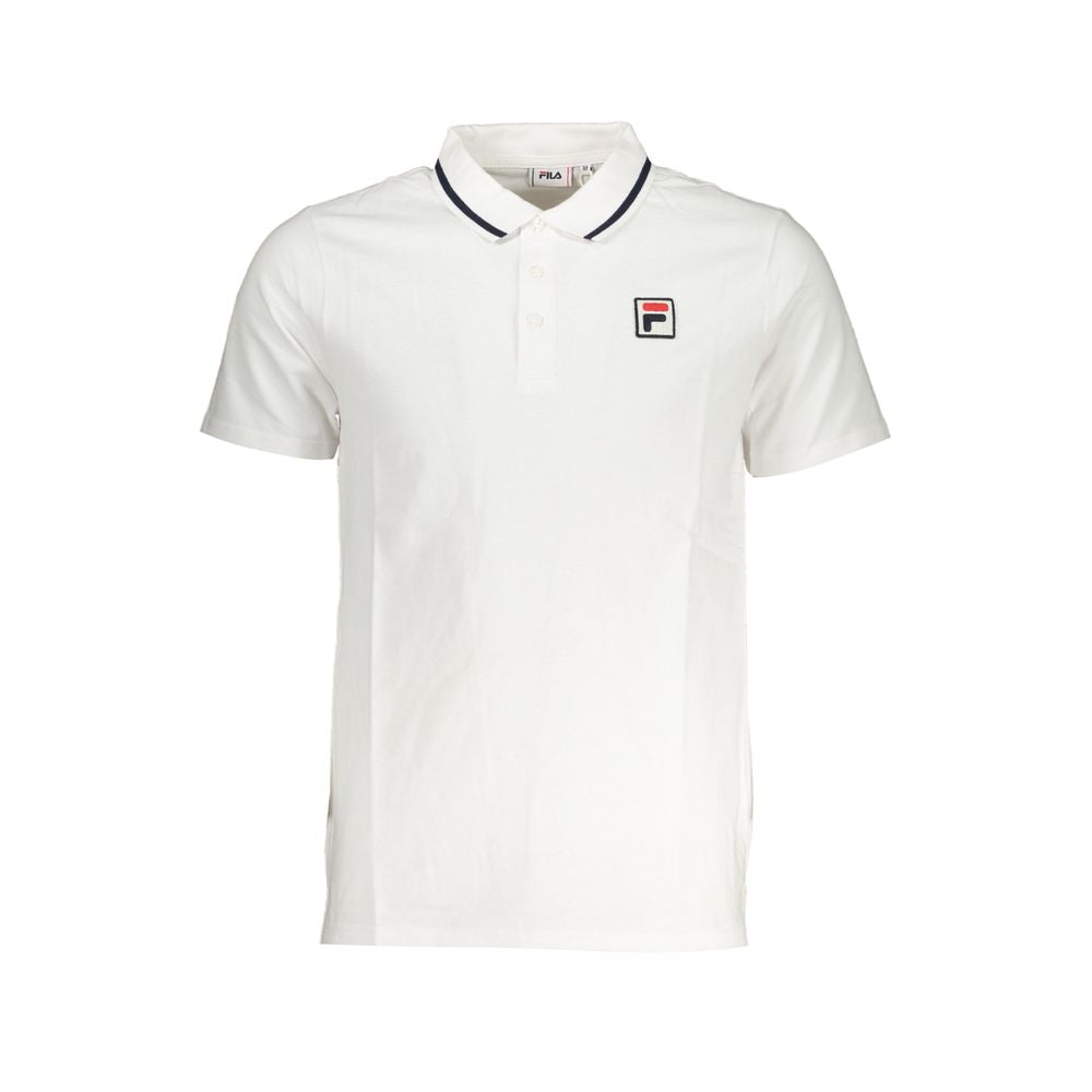 Fila Sleek hvid bomuldspolo med kontrastdetaljer
