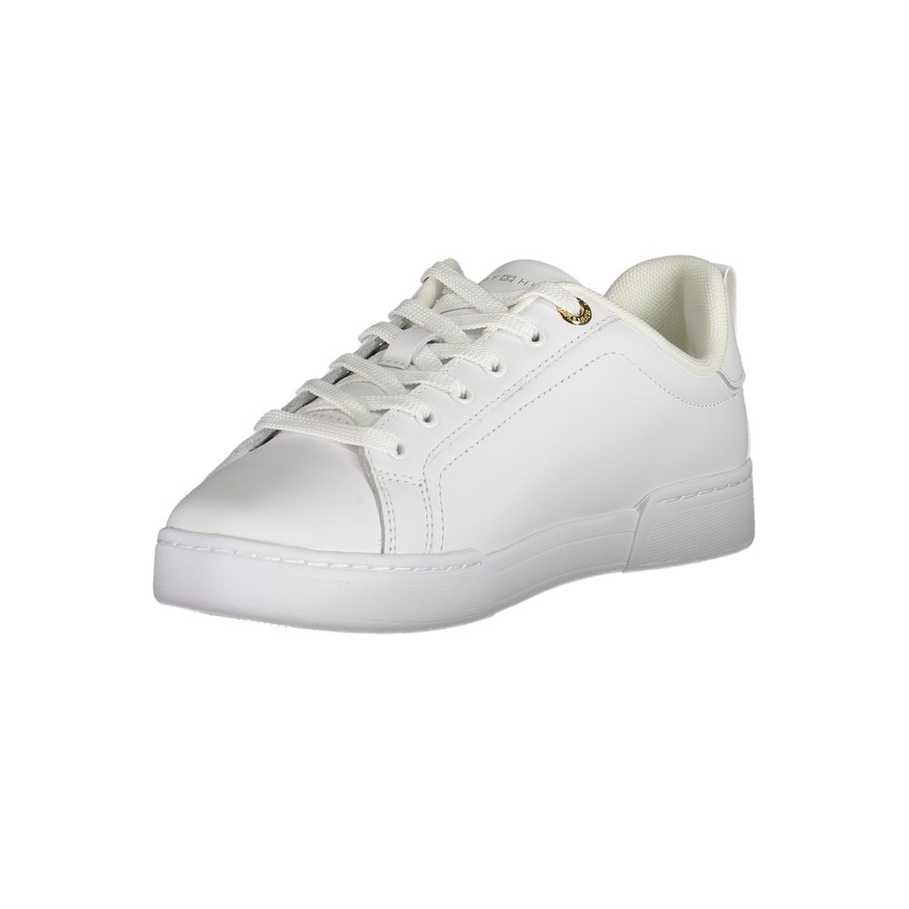 Tommy Hilfiger Chic Hvide Sneakers Med Snøre Og Kontrastdetaljer